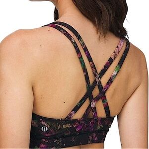 LULULEMON: Energy Bra Floral Illusion Antique White Multi -Size 4